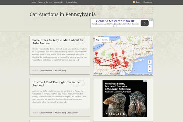 Postcard theme site design template sample
