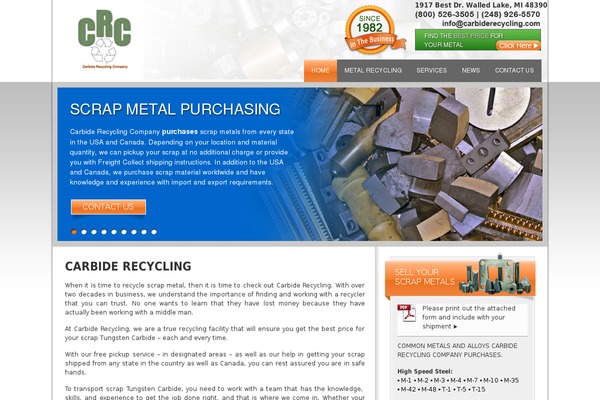 carbiderecycling.com site used Crc