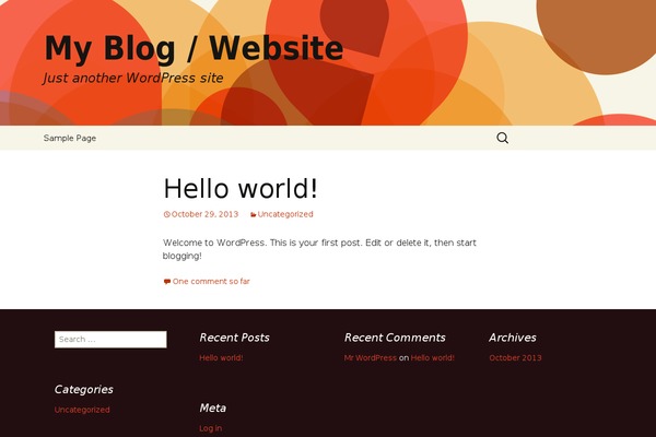 Twenty Thirteen theme site design template sample
