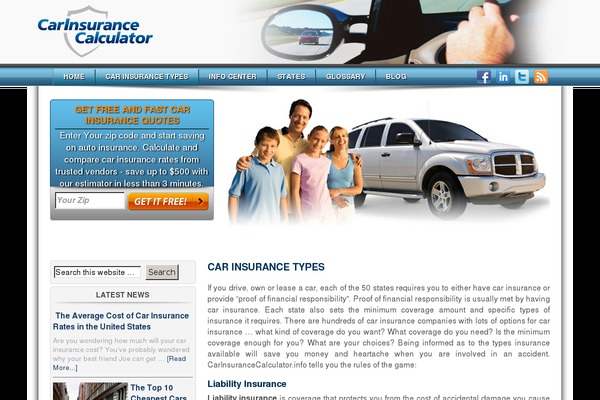 carinsurancecalculator.info site used Healthinsurancequotes