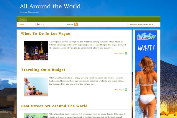 Travel Blogger theme site design template sample