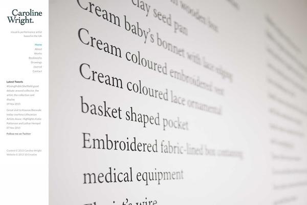 carolinewright.com site used Artiste