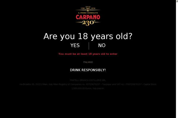 carpano.com site used Branca_accademy