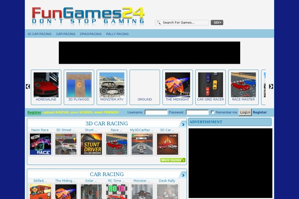 FunGames theme site design template sample