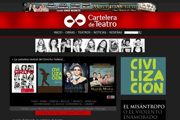 carteleradeteatro.mx site used Cartelera2-0