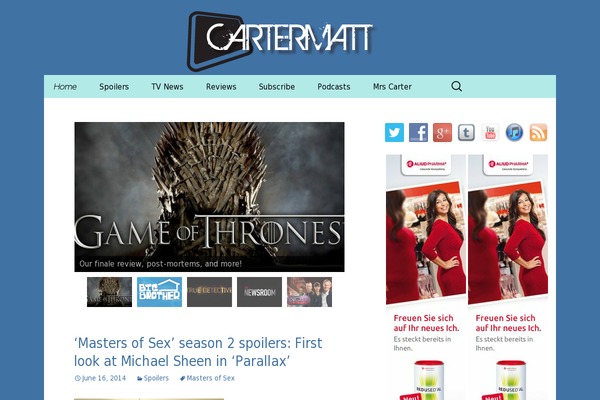 Magazine theme site design template sample