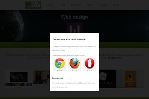 Site using Browser Rejector plugin