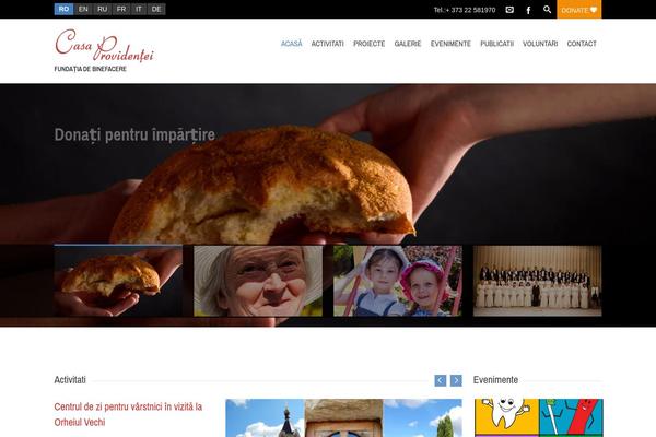 Charitas Child theme site design template sample