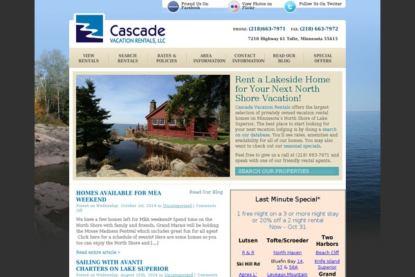 Cascade theme site design template sample