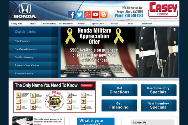caseyhonda.com site used Cirrus