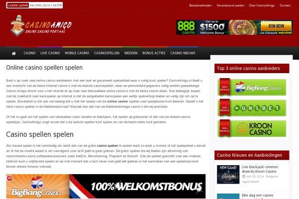 casinoamigo.nl site used Theme Rush