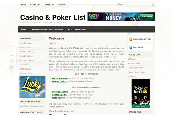 casinoandpokerlist.co.uk site used Forsy