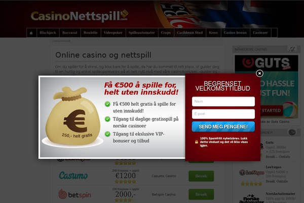 casinonettspill.com site used Spillemaskiner_blue
