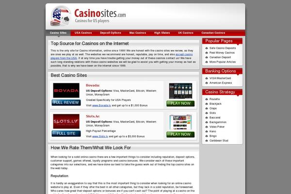 casinosites.com site used Casinositesnew