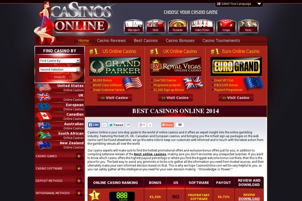 CasinosOnline theme websites examples