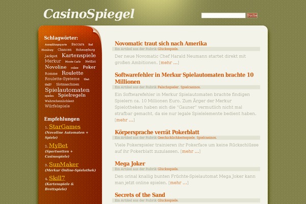 Casino theme site design template sample
