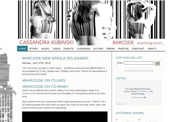 Site using ArtistDataPress plugin