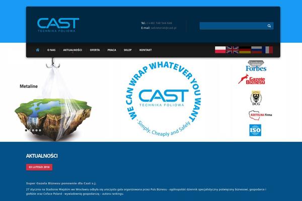 Cast theme site design template sample
