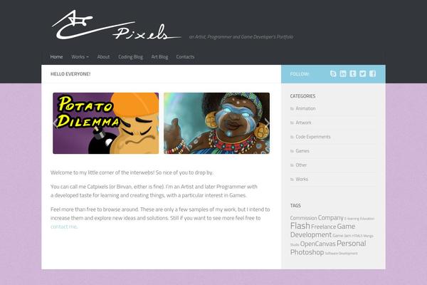 Hueman theme site design template sample