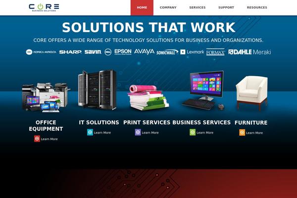Core theme site design template sample