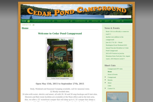 cedarpondcamping.com site used Azul
