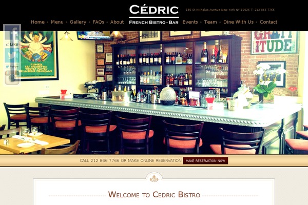 cedricbistro.com site used Elegantia Theme