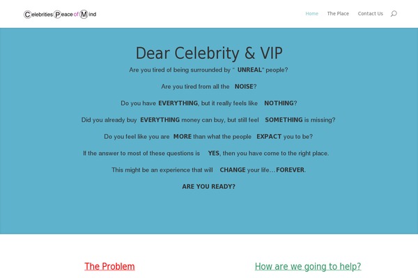 celebritiespeaceofmind.com site used Divi