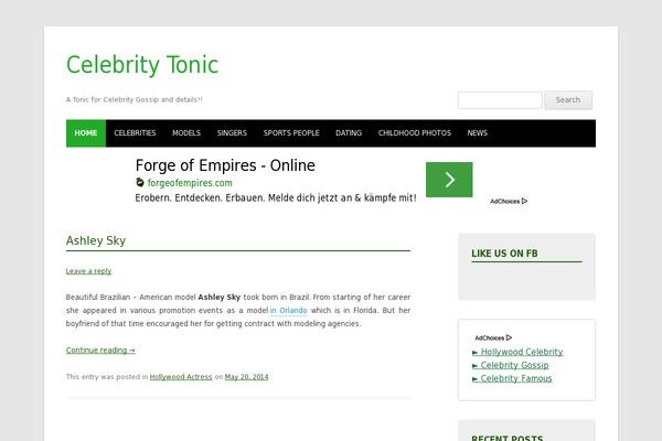 celebritytonic.com site used Blogmelody