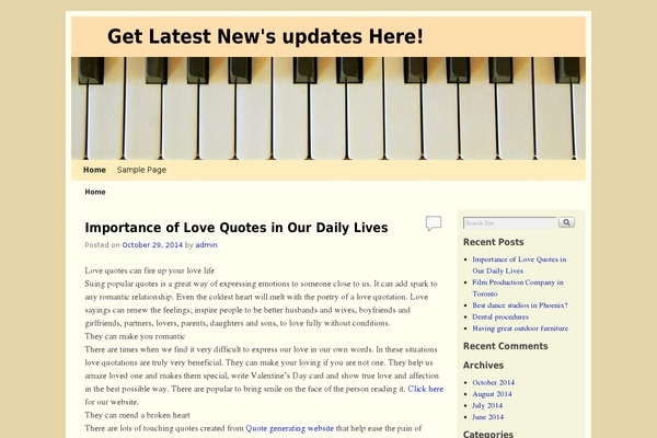 Site using ACF Recent Posts Widget plugin