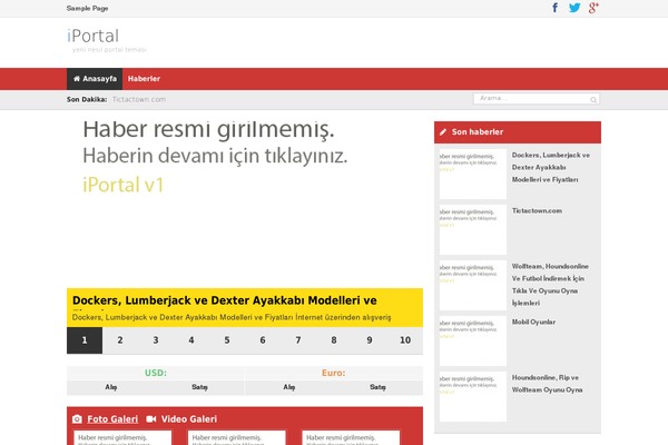 Iportal theme site design template sample