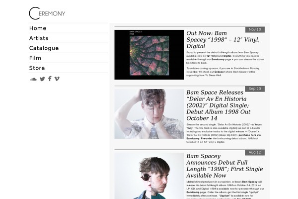 ceremonyrecordings.com site used Seos Music