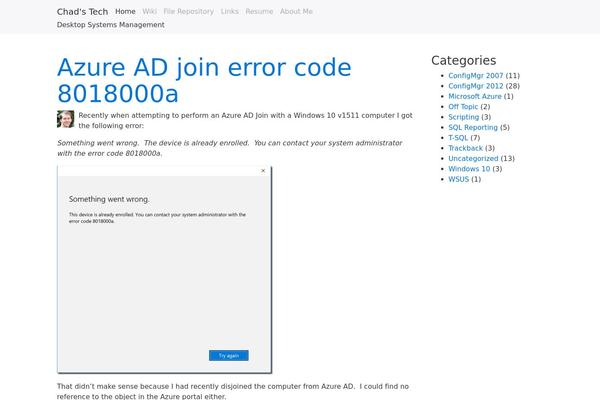chadstech.net site used Bootstrap Four