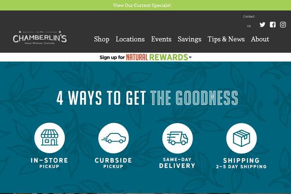 chamberlins.com site used Chamberlins