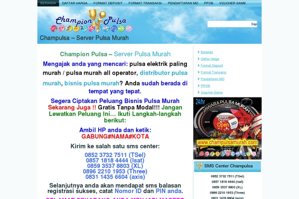 Champion theme site design template sample