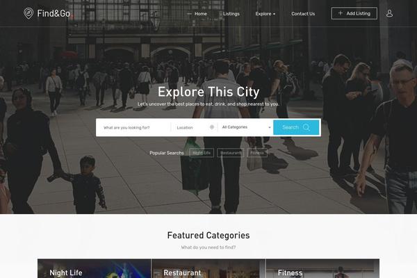 Findgo theme site design template sample