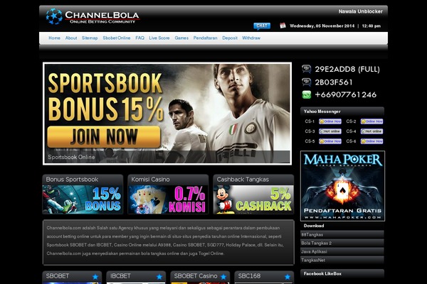 channelbola.com site used Channelbola