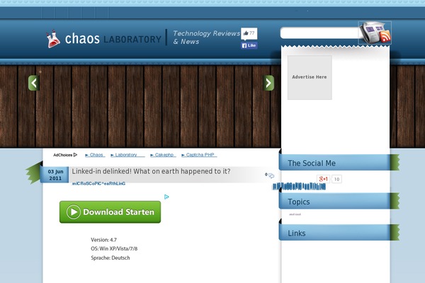 chaos-laboratory.com site used Wordpress-blue