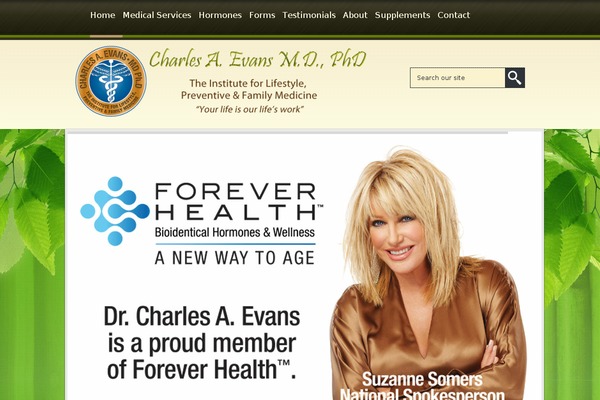 Evans theme site design template sample