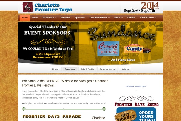 charlottefrontierdays.com site used Starttica