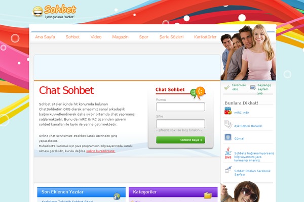 Sohbet theme site design template sample