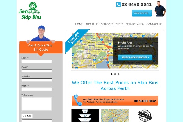 cheapestskipbinsperth.com.au site used Theme12