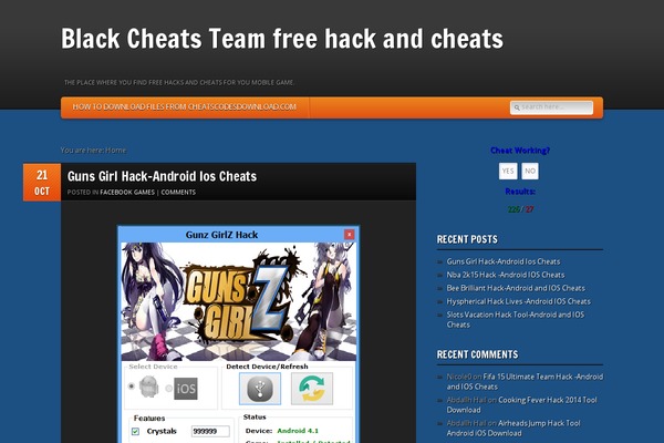 cheatscodesdownload.net site used GamePress
