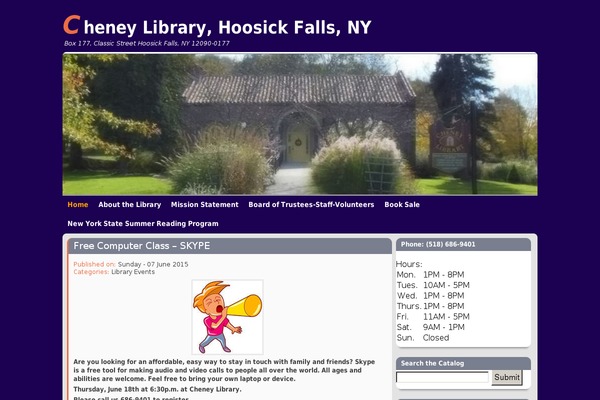 cheneylibrary.org site used Northern-Clouds