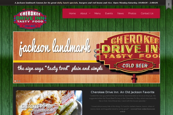 Cherokee theme site design template sample