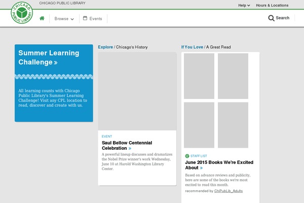 Bibliocommons theme site design template sample