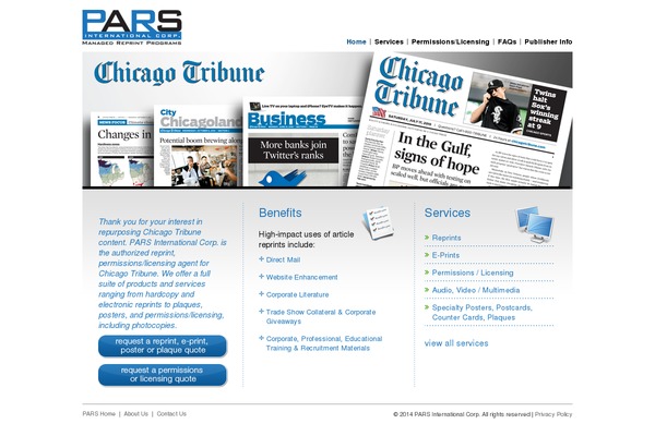 chicagotribunereprints.com site used Microsite