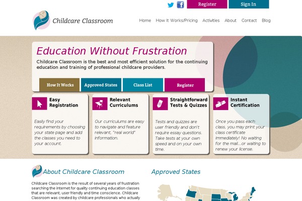 childcare theme site design template sample