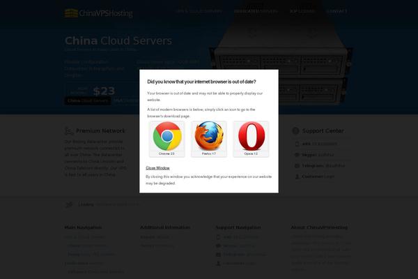 Site using Browser Rejector plugin