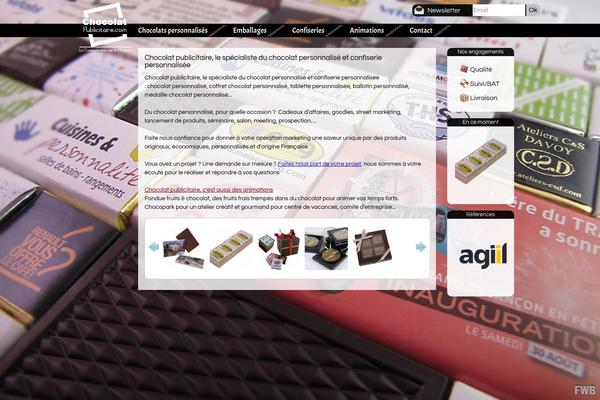Chocolat theme site design template sample