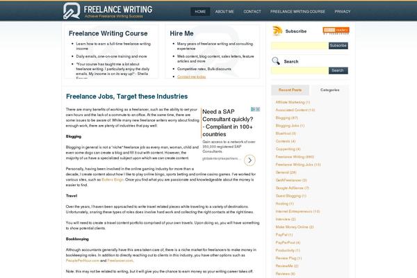 chrisblogging.com site used Freelance-writing